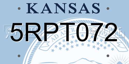 5RPT072 Kansas License Plate