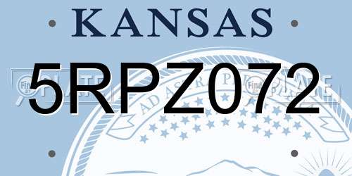 5RPZ072 Kansas License Plate