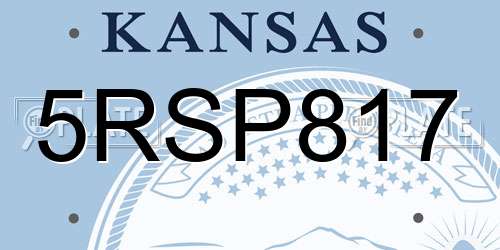 5RSP817 Kansas License Plate