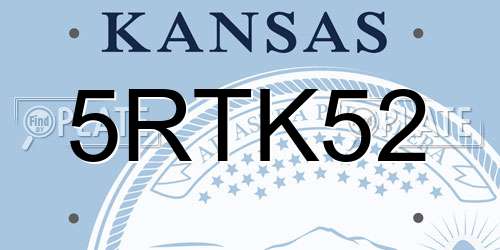 5RTK52 Kansas License Plate