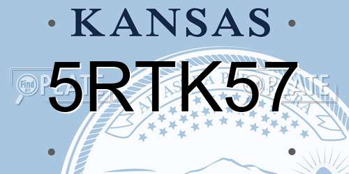 5RTK57 Kansas License Plate