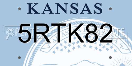 5RTK82 Kansas License Plate