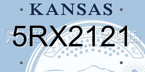 5RX2121 Kansas License Plate