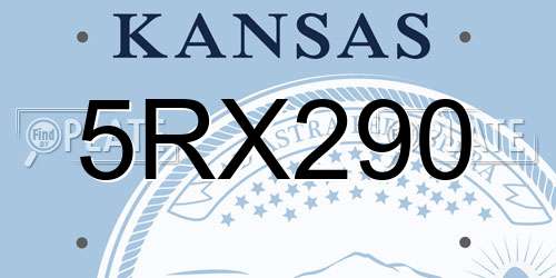 5RX290 Kansas License Plate