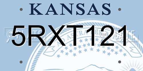 5RXT121 Kansas License Plate