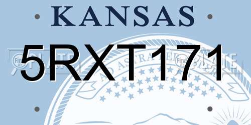 5RXT171 Kansas License Plate