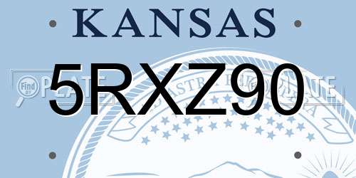 5RXZ90 Kansas License Plate