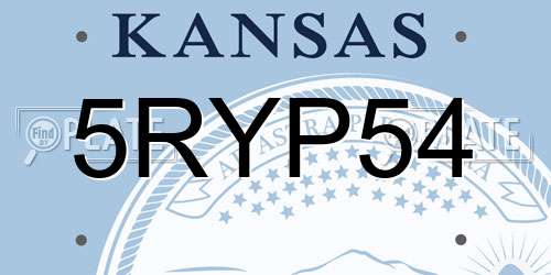 5RYP54 Kansas License Plate