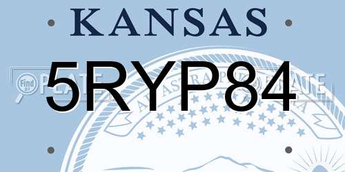 5RYP84 Kansas License Plate