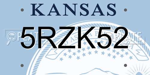 5RZK52 Kansas License Plate