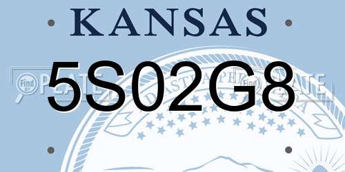5S02G8 Kansas License Plate