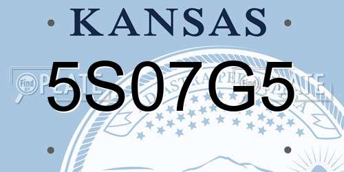 5S07G5 Kansas License Plate