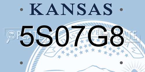 5S07G8 Kansas License Plate