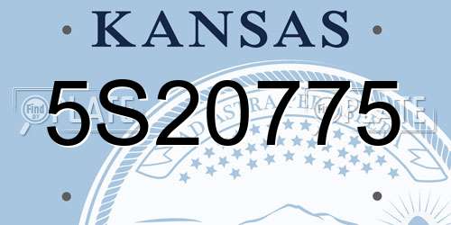 5S20775 Kansas License Plate