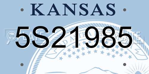 5S21985 Kansas License Plate