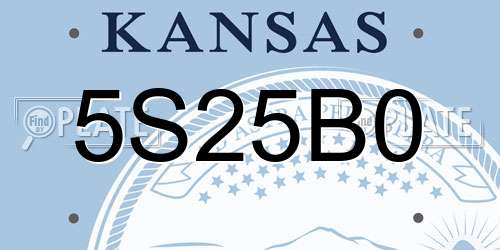 5S25B0 Kansas License Plate