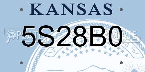 5S28B0 Kansas License Plate
