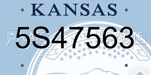 5S47563 Kansas License Plate