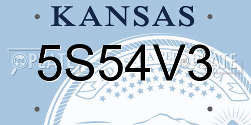 5S54V3 Kansas License Plate