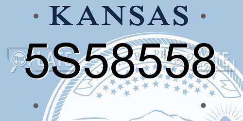 5S58558 Kansas License Plate