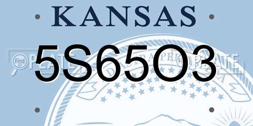 5S65O3 Kansas License Plate