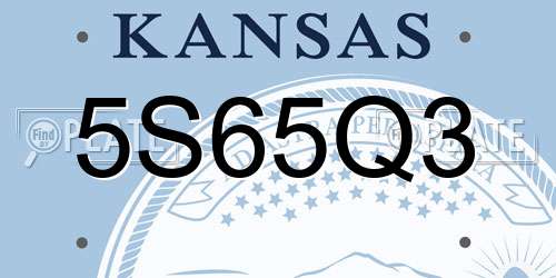 5S65Q3 Kansas License Plate