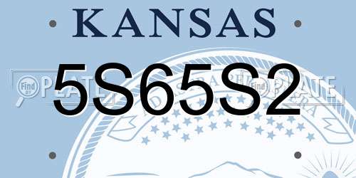 5S65S2 Kansas License Plate