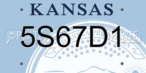 5S67D1 Kansas License Plate