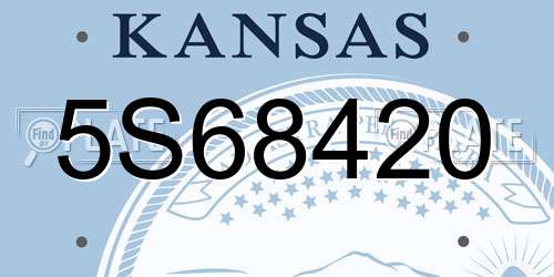 5S68420 Kansas License Plate