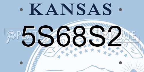 5S68S2 Kansas License Plate