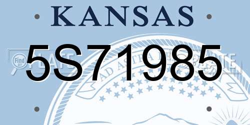 5S71985 Kansas License Plate