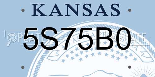 5S75B0 Kansas License Plate