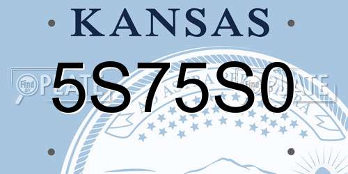 5S75S0 Kansas License Plate