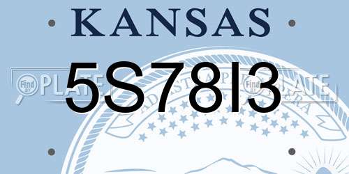 5S78I3 Kansas License Plate