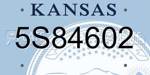 5S84602 Kansas License Plate
