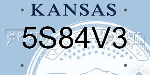 5S84V3 Kansas License Plate