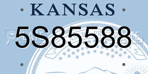 5S85588 Kansas License Plate