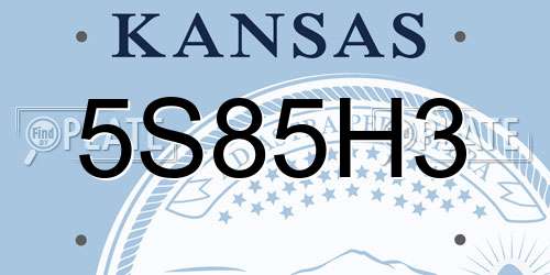 5S85H3 Kansas License Plate
