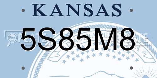 5S85M8 Kansas License Plate