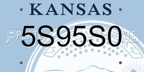 5S95S0 Kansas License Plate