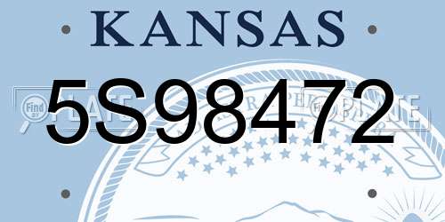 5S98472 Kansas License Plate