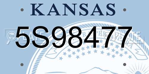 5S98477 Kansas License Plate