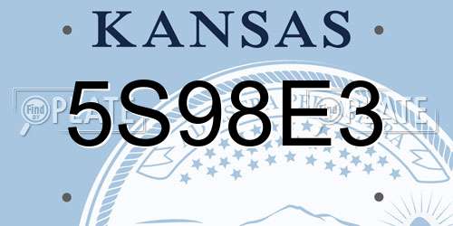 5S98E3 Kansas License Plate