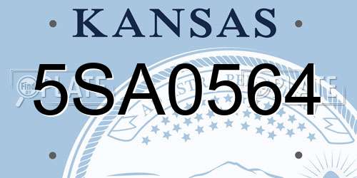 5SA0564 Kansas License Plate