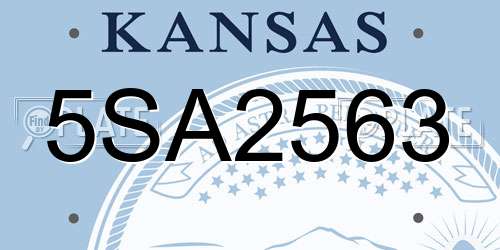 5SA2563 Kansas License Plate