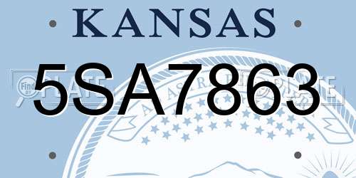 5SA7863 Kansas License Plate