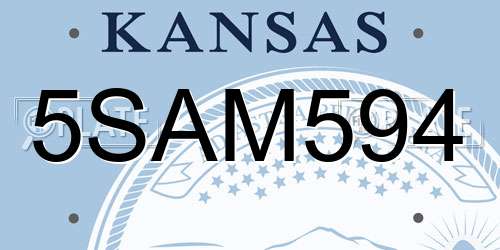 5SAM594 Kansas License Plate
