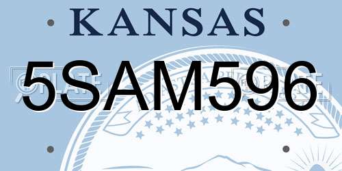 5SAM596 Kansas License Plate