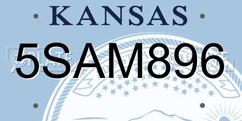 5SAM896 Kansas License Plate