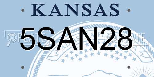 5SAN28 Kansas License Plate